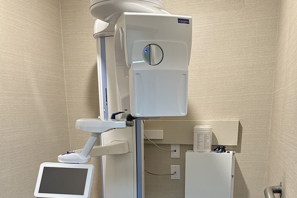 Close up of the Cone Beam CT scan machine