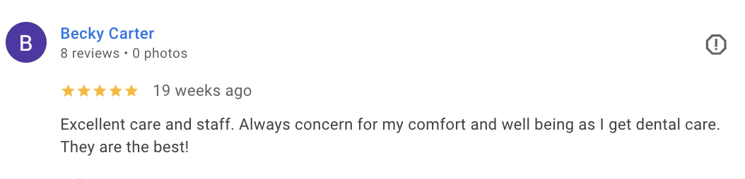 Becky Carter Google review screenshot