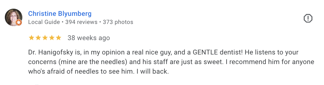 A Google review screenshot from Christine Blyumberg